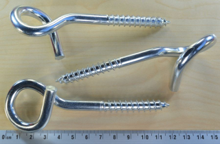 Hák houpačkový s vrutem 7.6x120mm - 1ks